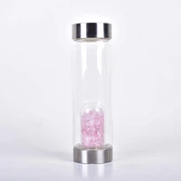 new product launch wholesale natural quartz irregularity rose crystal gravel bottle glass water gravel stone cup gift giving