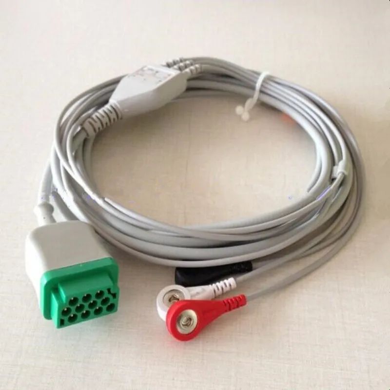 Бесплатная доставка один кусок 3 свинца ECG/EKG кабель с Leadwire для GE Marquette Dash Pro4000 DASH PRO