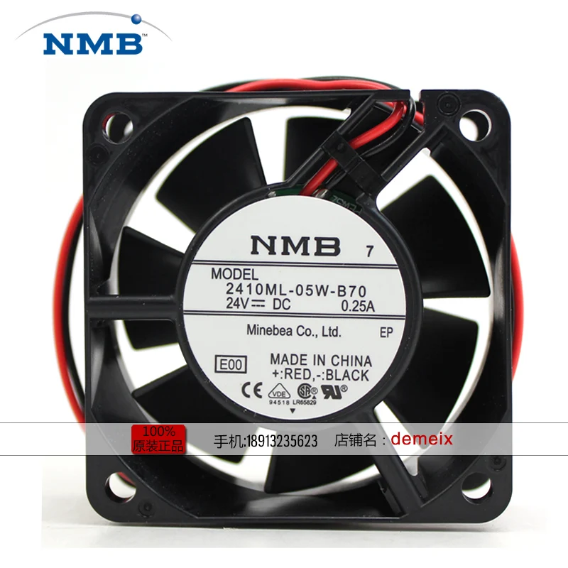 

Новый NMB-MAT NMB 2410ML-05W-B70 6025 24V 0.25A 2 линии Вентилятор охлаждения