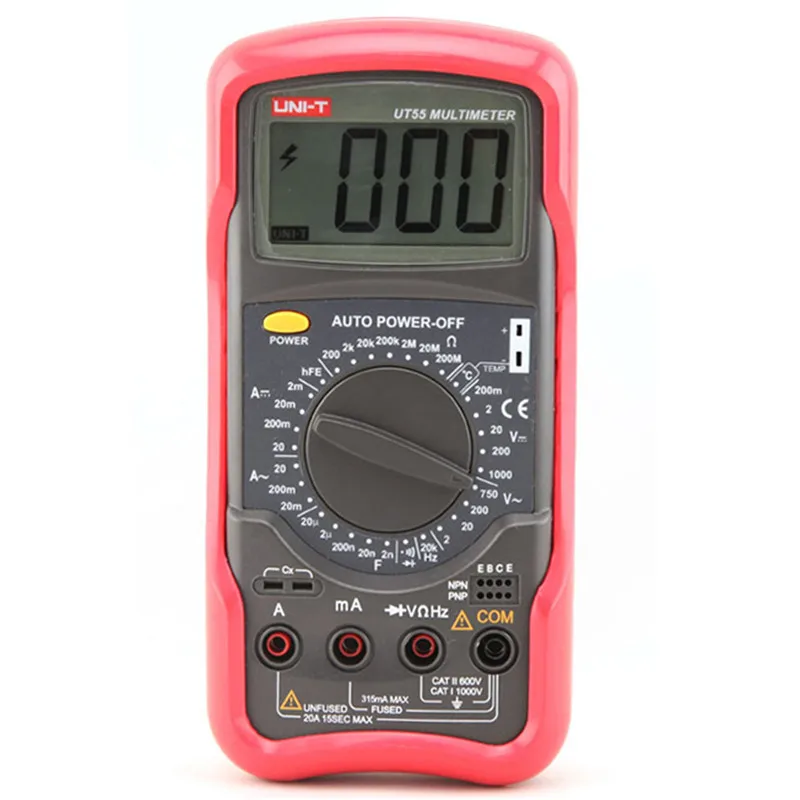 Цифровой мультиметр uni t UT55 1000 V 20A DMM AC/DC вольтметр переменного тока сопротивление