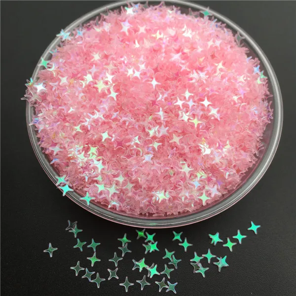 5mm Cross Star 20 г 3-8 мм прозрачный розовый ПВХ свободные блестки для ногтей маникюр/Шитье/свадебные конфетти украшения - Цвет: 5mm Cross Star