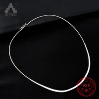 2021 hot 925 sterling silver choker necklace female clavicle chain flat snake necklace for women man jewelry accessories gift