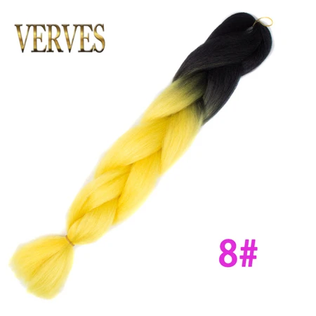 T1B/33/27 VERVES 5 шт./лот синтетические двухцветные высокотемпературные волокна Омбре плетение волос 24 дюймов Крупногабаритные косички для наращивания волос - Цвет: T1B/33/27
