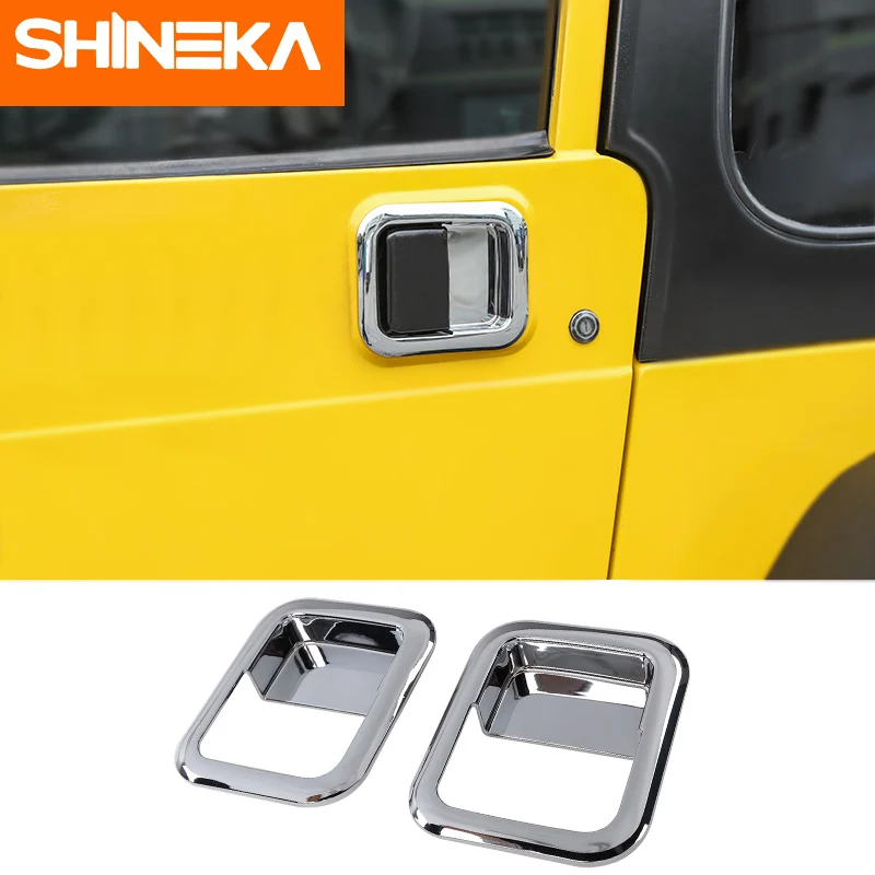 

SHINEKA ABS Car Exterior Door Handle Bowl Trim Cover Decoration Stickers For Jeep Wrangler TJ 1997-2006 Styling Accessories