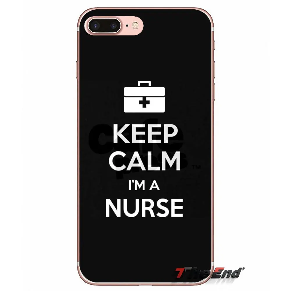 Keep Calm I'm медсестра Мягкий силиконовый чехол для iPhone X 4 4S 5 5S 5C SE 6 S 7 8 плюс samsung Galaxy J1