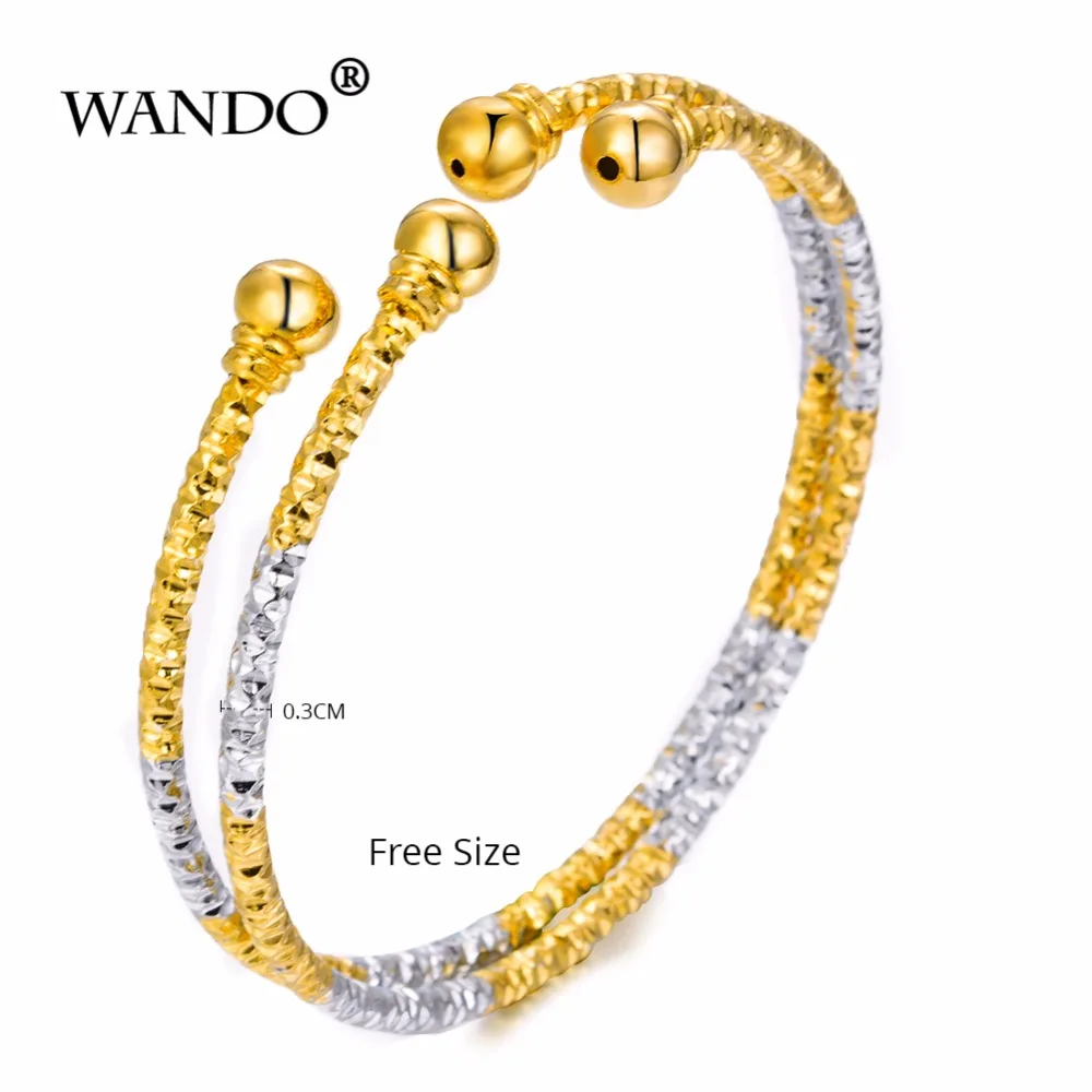 WANDO 2 шт. ювелирные изделия из эфиопского золота браслеты для женщин Африка Дубай