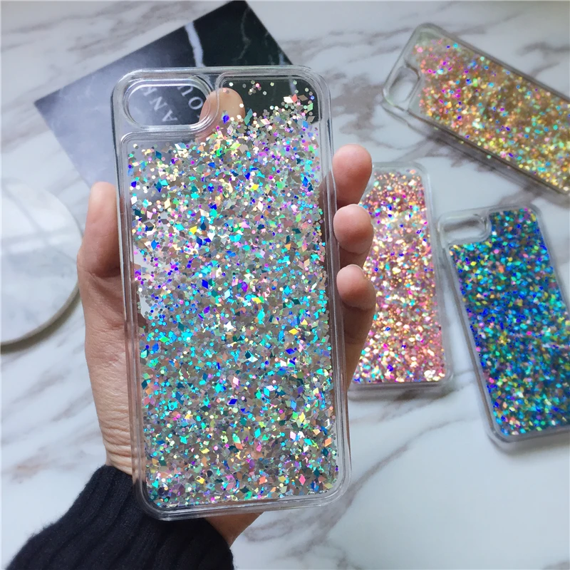 From Jenny Newest Glitter Liquid Quicksand Shiny Cover For iPhone 7 7plus Case for 6splus 6 6S 6plus Hard |