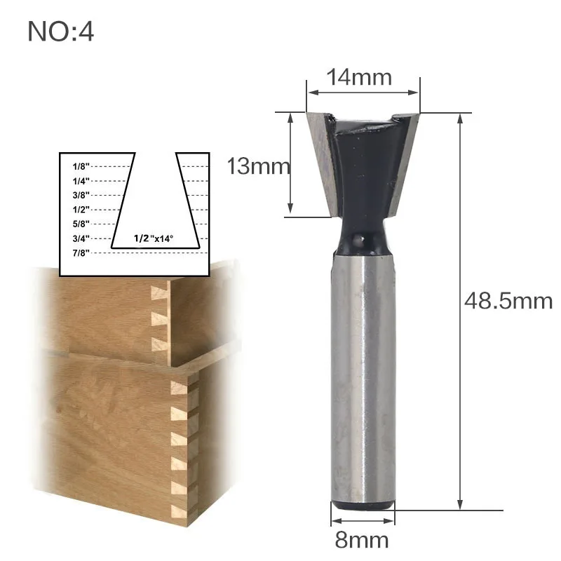 8mm Woodworking Tool Groove Tongue Router Bits CNC End Mill wood Engraving Trimming Tenon Milling Cutter 80528 | Инструменты