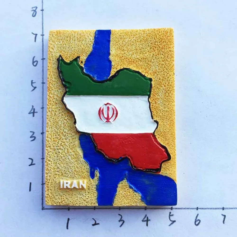 

Iran Persian Gulf Caspian Sea Creative Flag Map Tourist Souvenir Fridge Magnet Refrigerator Magnetic Stickers Home Decoration