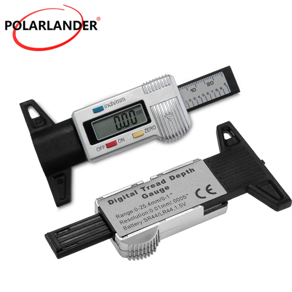 

Polarlander LCD display tire tread depth gauge car tyre depth guage tester brake shoe gauge car tyre depth gauge