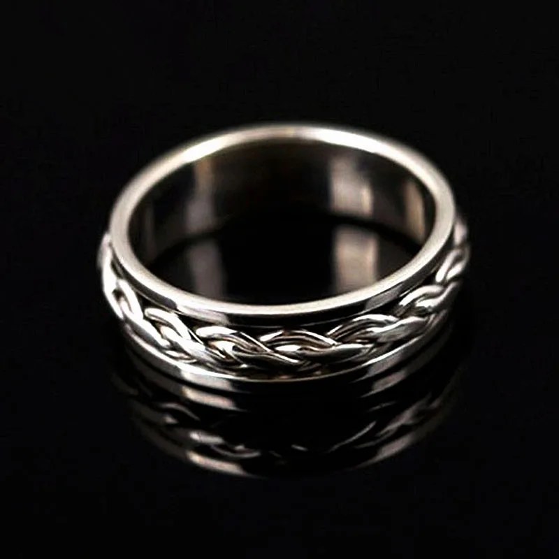 Фото Модные Классические кольца из стерлингового серебра 925 пробы с резьбой подходят