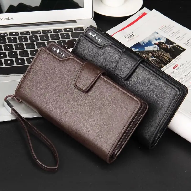 New sales top quality leather long wallet men pruse male clutch zipper around wallets men women money bag pocket mltifunction