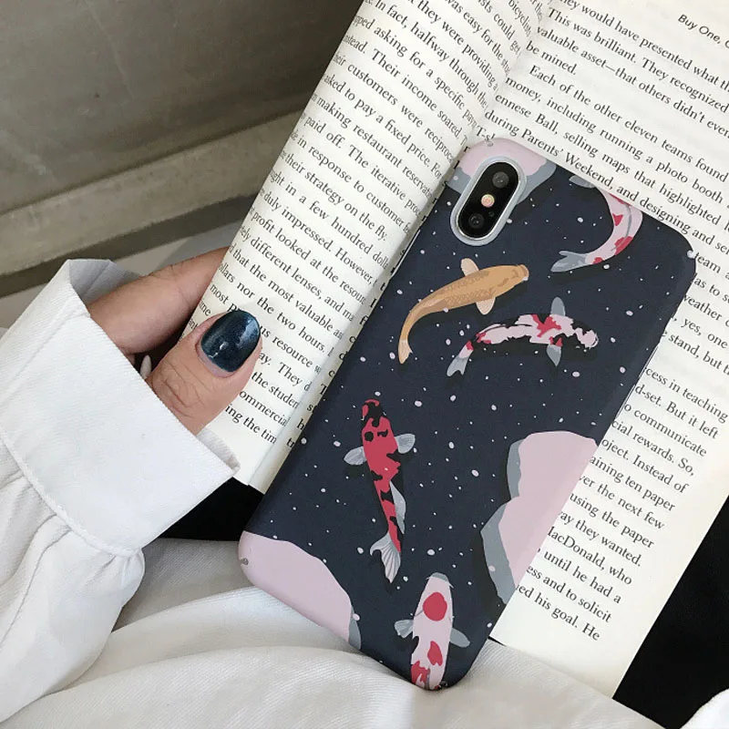 JiBan And the fengjin lithium fish mobile phone case for iPhone 6 6s 7 8 plus X XS all-inclusive plastic hard shell | Мобильные