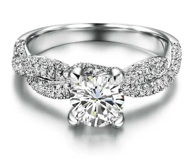 

1Ct Stunning Diamond Engagement Ring Genuine 925 Sterling Silver Ring for Women White Gold Finish Jewelry