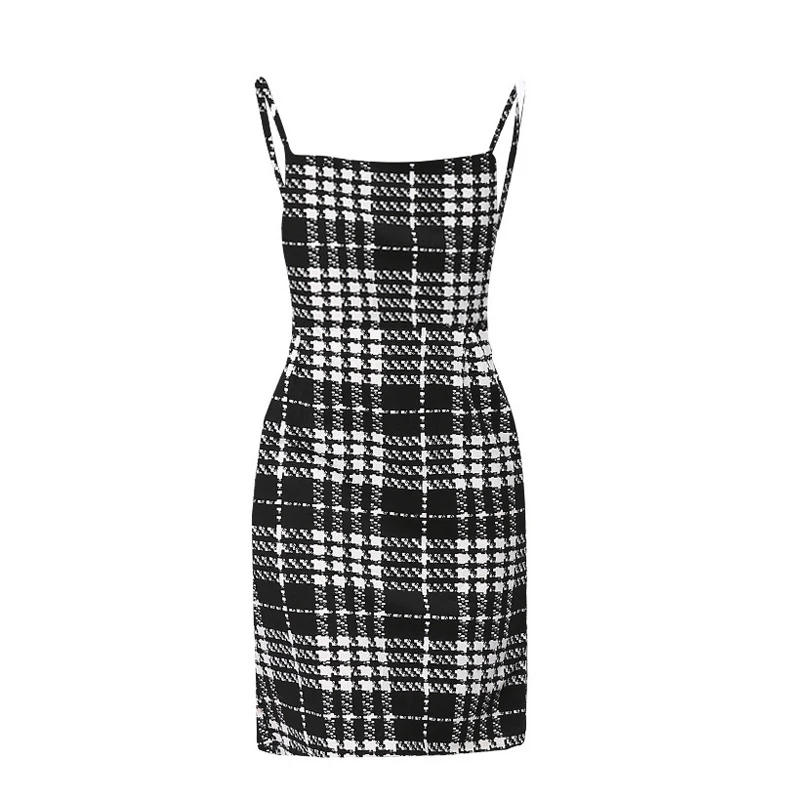 Женское облегающее платье AECU с принтом Пляжное мини-платье на бретельках