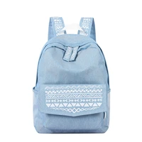 3pcs lot new printing backpack women school bags for teenage girl mochilas national style blue travel backpacks female bagpack