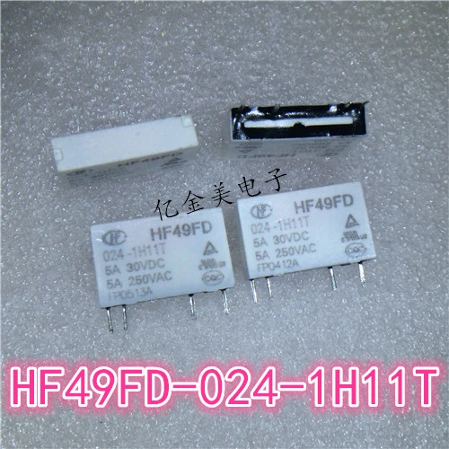 

Реле HF49FD-024-1H11T 4-контактный 24VDC HF49FD-024-1H11