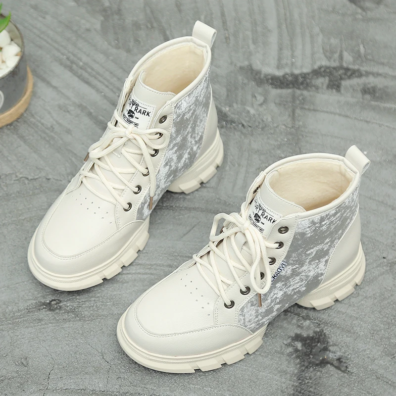 TESSFFEL Winter Boots Women platform boots Women's Fashion Martin Casual Lacing Ankle On Sale Size 35~39 | Обувь