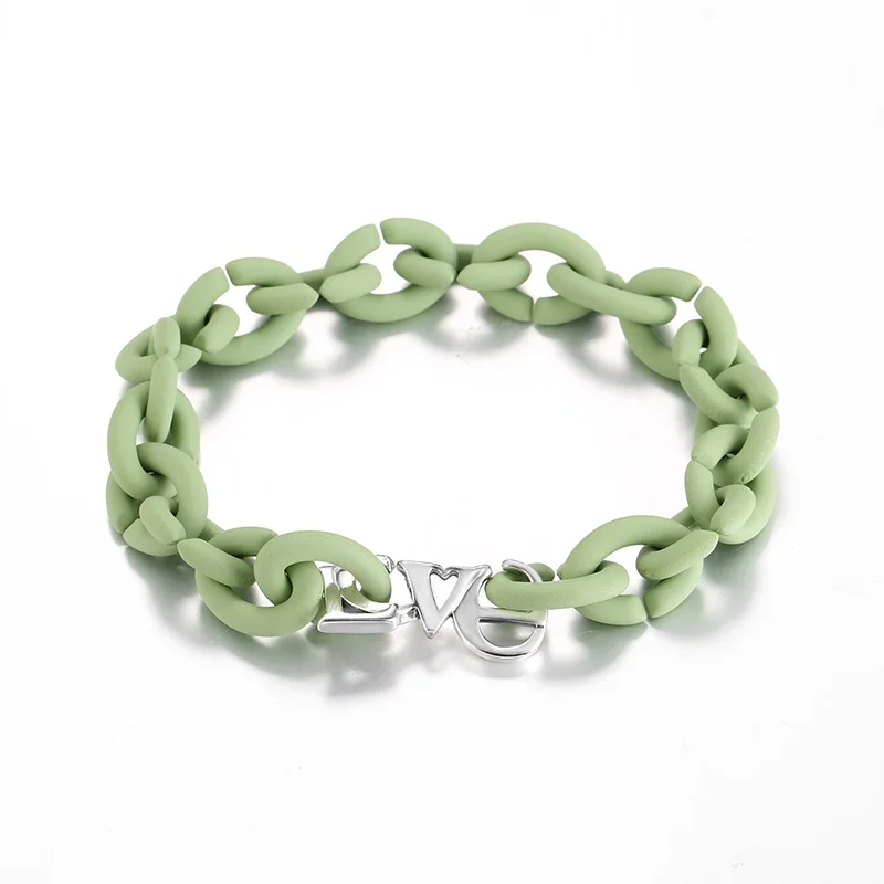 Модные 925 пробы серебряные бусины Love из твердой резины, Браслеты X, 10 цветов для женщин, ювелирные изделия, европейский браслет, мужские ювелирные изделия, подарок - Окраска металла: PX0005