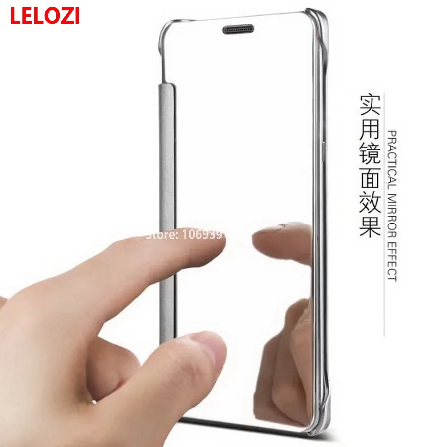 Lelozi покрытие Clear View Жесткий PC тонкий раскладной зеркало телефон фононов mobil Fundas Etui