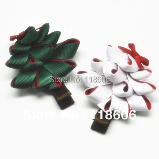 Оптовая продажа 100 шт ручной работы Красивая зеленая лента для рождественской