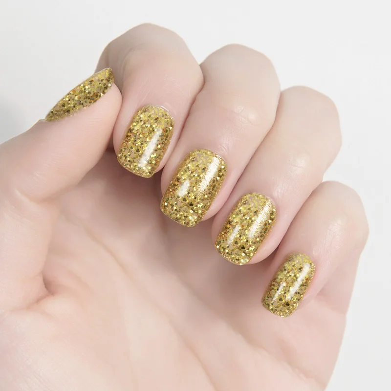 1 шт. блестящий УФ-светодиодный Гель-лак впитывающий дизайн ногтей золотой