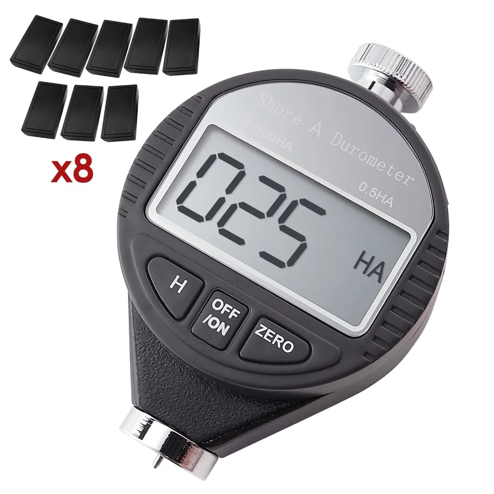 

8 pieces x Portable Shore A Digital Hardness Meter Tester Durometer 0~100HA Dial Scale Rubber Tire Zero Setting lot of 8