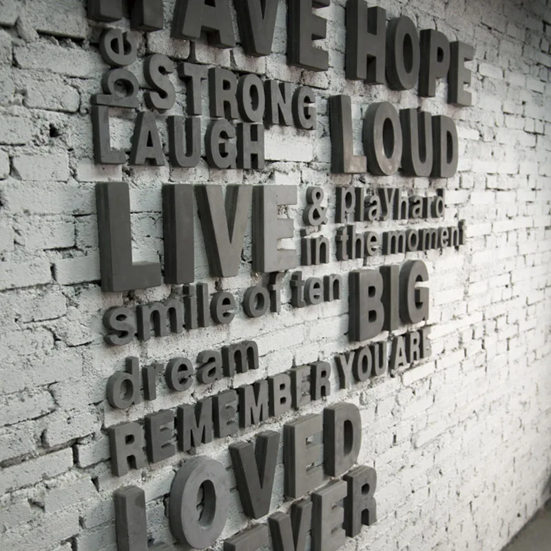 Silicone Concrete Alphabet Mold for Cement Letters - Decorative Concrete Ornaments image 5