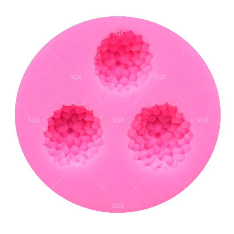 Силиконовая форма в виде 3 цветов для помадки инструменты украшения тортов