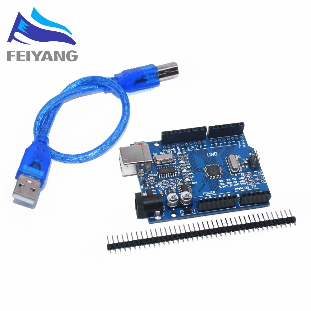 10 шт. высокого качества один набор для ardunio UNO R3 (CH340G) MEGA328P + USB кабель ATMEGA328P AU
