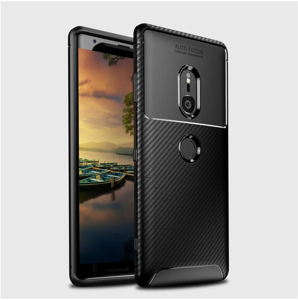 Противоударный силиконовый чехол для sony Xperia XZ2 XZ3 XA2 Ultra Plus 1 2 5 10 20 компактный Премиум мягкий ТПУ чехол для телефона чехол - Цвет: Black