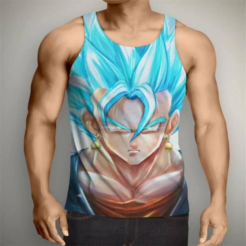 Новые аниме Dragon Ball Z Супер Saiyan майки Харадзюку хипстер 3d жилет красивый Гоку с принтом унисекс летний Стиль Повседневный жилет