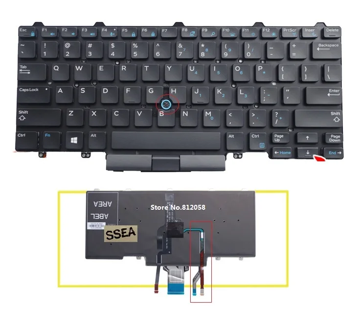 

Клавиатура SSEA с подсветкой для ноутбука DELL Latitude E5450, E7450