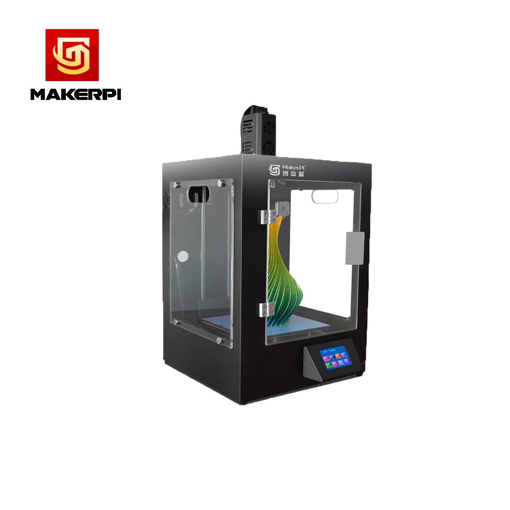 MakerPi двойной экструдер смешанных цветов 3D принтер с филаментом полностью