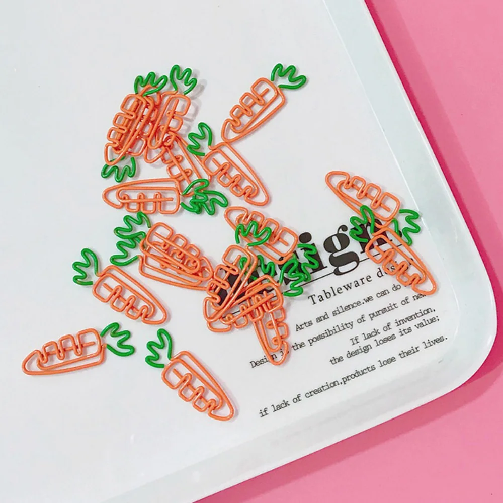 10 Pcs/set Kawaii Metal Vegetable Carrot Radish Clips Fruit Notes Folder Message Photo Paper Clip Stationery Memo | Канцтовары для