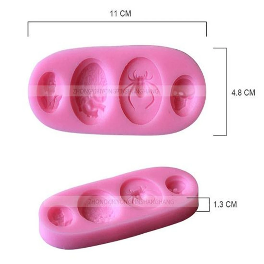 Инструменты сделай сам для Хэллоуин Череп паук и сердце силиконовая форма