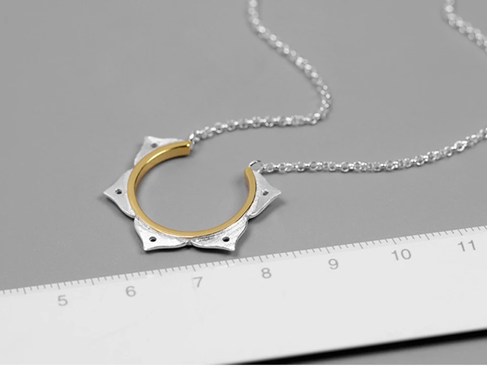 Lotus Fun Real 925 Sterling Silver Handmade Designer Fine Jewelry Creative Minimalist Lotus Flower Necklace for Women