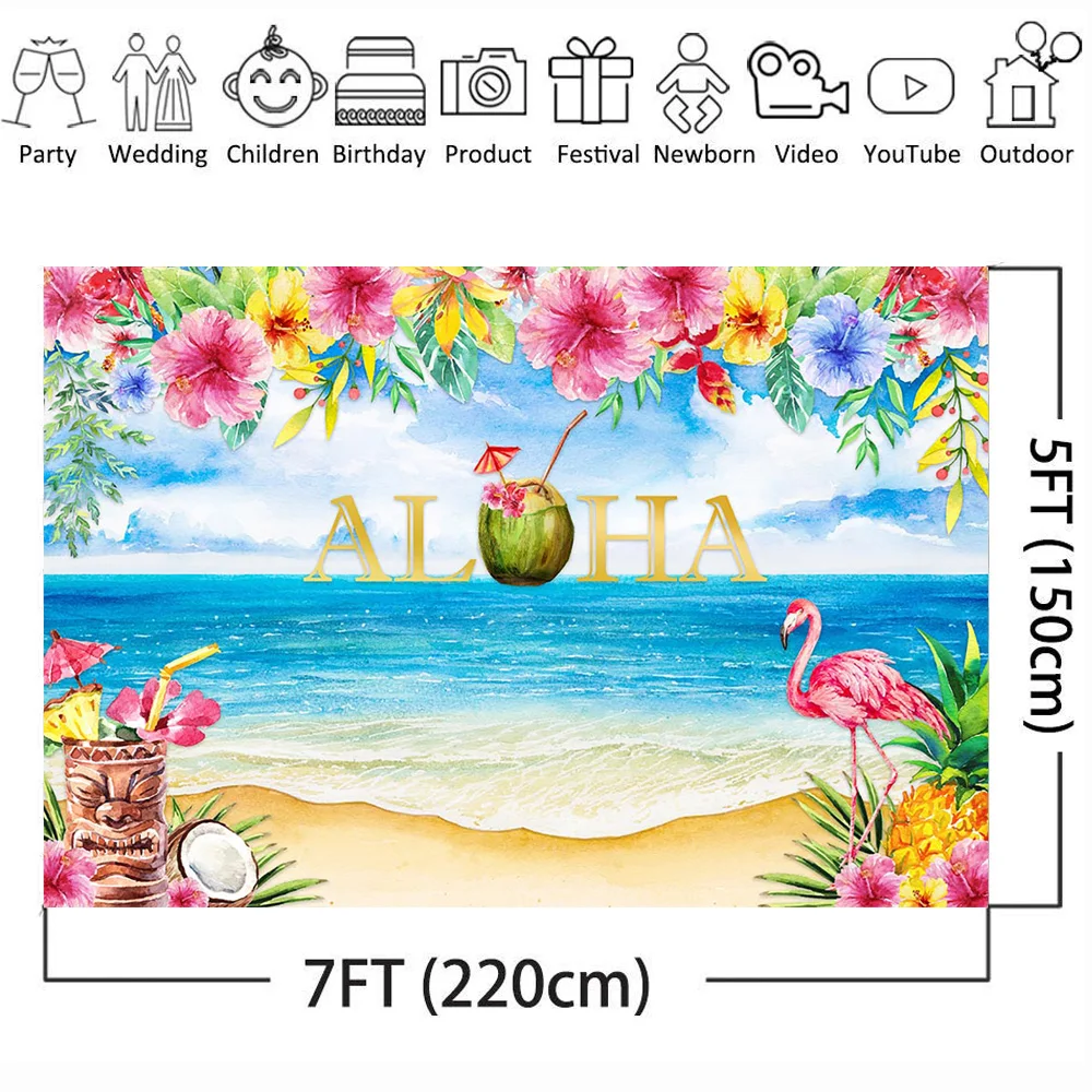 MOCSICKA Luau Tiki фон для вечеринки Гавайский Алоха Фламинго вечерние графий