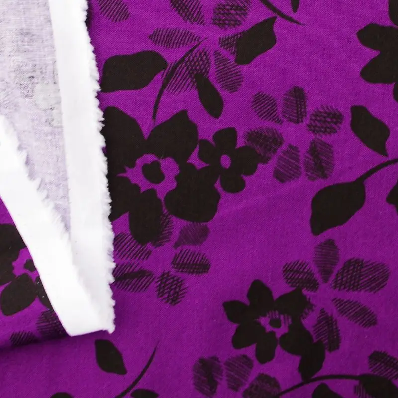 140cmx100cm Cotton Fabric for textile pathwork cloth - Flower on Deep Purple (209) | Дом и сад