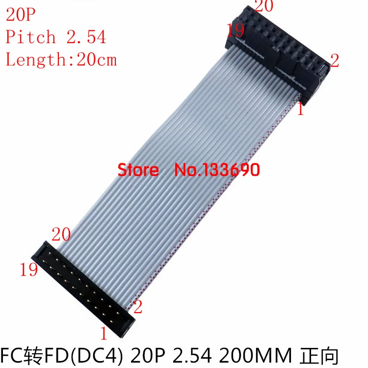 1 шт. линейный разъем FC FD DC4 длина 2 54 мм 20 см штырь 20P кабель с двойной головкой IDC