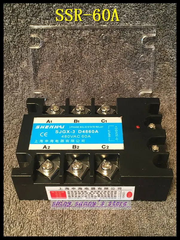 Трехфазное 3-фазное твердотельное реле DC AC SSR-60A 60A 480VAC 1 шт. | Обустройство дома