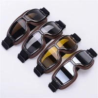 2018 newest style leather goggles vintage motorcycle goggles vintage motorcycle goggles retro jet helmet glasses
