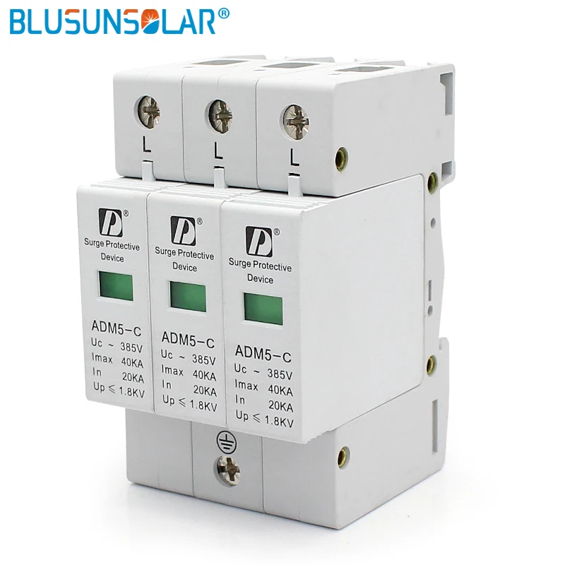2 шт./лот бытовой стандарт 3P 20 40kA 380V AC din рейка 35 мм SPD низкая защита от скачков