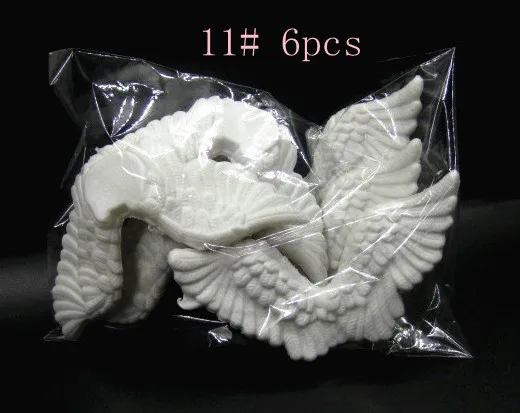 11 110mm 6pcs 2-16 шт Различные стили пластиковое белое крыло Ангела ремесло/Рождество/Свадьба рюкзак с орнаментом Одежда Diy Украшение покрытое крыло - Цвет: 11 110mm 6pcs