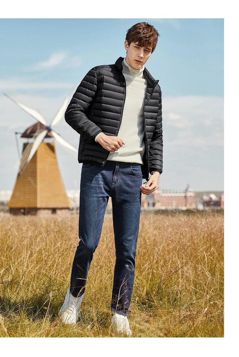 SEMIR пуховик мужской зимний Портативный Теплый 90% белый утиный пух с капюшоном Мужское пальто jaqueta masculino chaqueta hombre