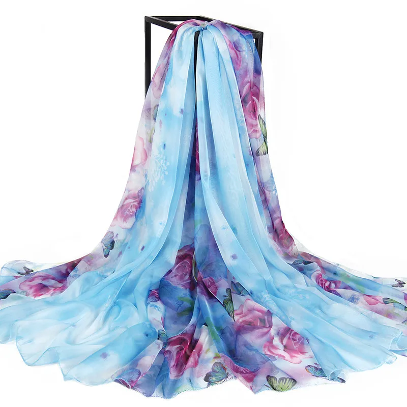 Шелковый шарф женское пляжное полотенце новый стиль 2019 Солнцезащитный длинный