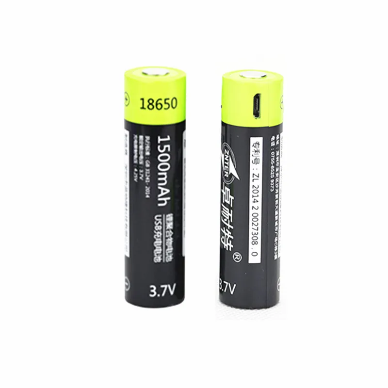 2 шт./лот ZNTER 18650 3 7 В 1500 мАч USB аккумуляторная батарея Lipo для RC передаточных