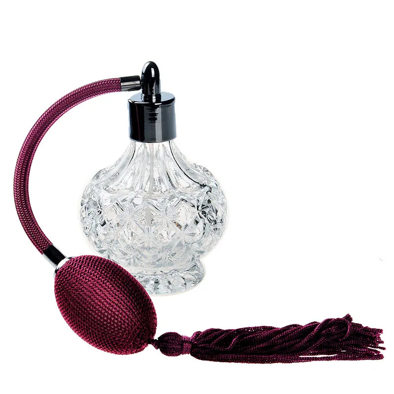 80 мл Женская винтажная кристальная бутылка для парфюмерии винно красная длинная