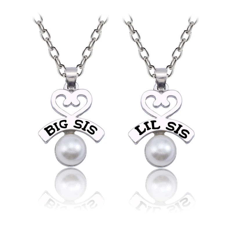 2 шт./компл. ожерелье с подвеской в виде сердца модное большой жемчужиной SIS LIL