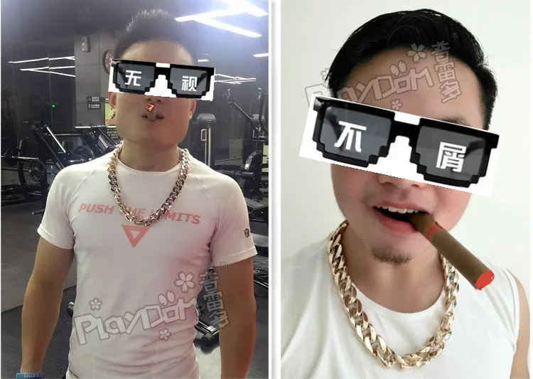 Фото реквизит солнцезащитные очки для мужчин и женщин Thug Life вечеринок 8 бит MLG